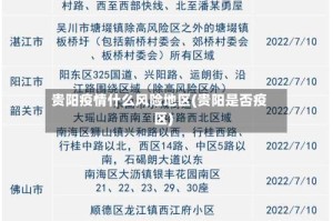 贵阳疫情什么风险地区(贵阳是否疫区)