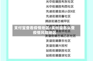 支付宝查看疫情地区/支付宝怎么查疫情风险地区