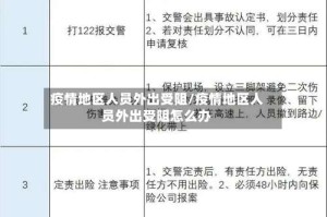 疫情地区人员外出受阻/疫情地区人员外出受阻怎么办