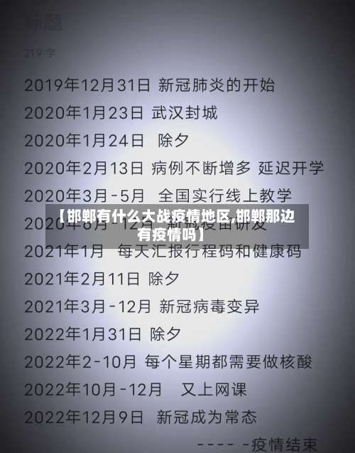 【邯郸有什么大战疫情地区,邯郸那边有疫情吗】-第1张图片