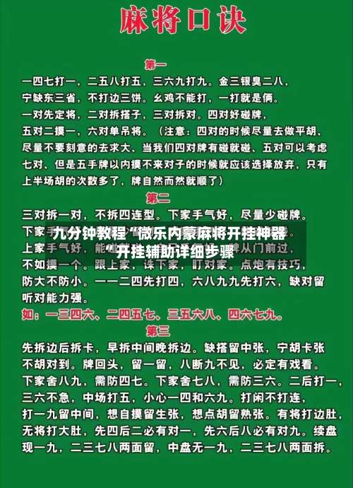 九分钟教程“微乐内蒙麻将开挂神器”开挂辅助详细步骤-第2张图片