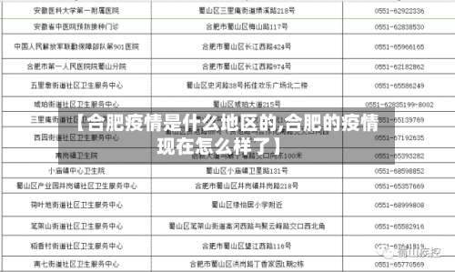 【合肥疫情是什么地区的,合肥的疫情现在怎么样了】-第1张图片