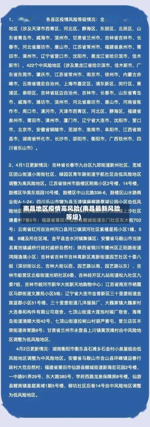 南昌地区疫情高风险(南昌最新风险等级)-第1张图片